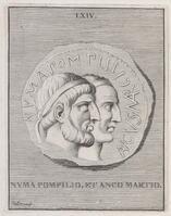 KG 12457
          <br/>
          Toutes le Medailles, Monuments, & Bas-Reliëfs, qui se voyent dans la Nouvelle Edition de Cesars de l'Empereur Julien traduits par Mr. de Spanheim (1727).
          <br/>
          <em>Picart, Etienne (Le Romain) (1632-1721)</em>